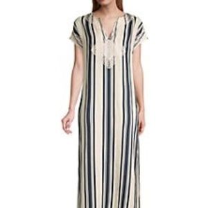 Tory Burch Awning-Stripe Caftan Dress